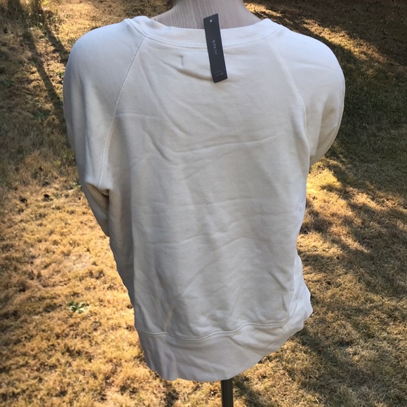 🆕J. Crew X Rivet & Thread Puff Sleeve Cream Off White Sweatshirt - Picture 5 of 11